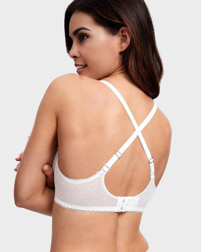 See-Through Lace Balconette Bra