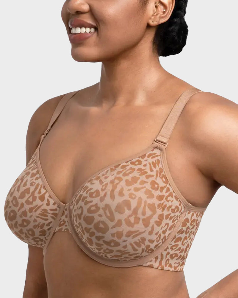 Sheer Zebra Mesh Unlined Underwire Bra
