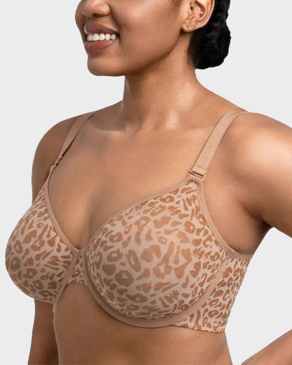 Sheer Zebra Mesh Unlined Underwire Bra