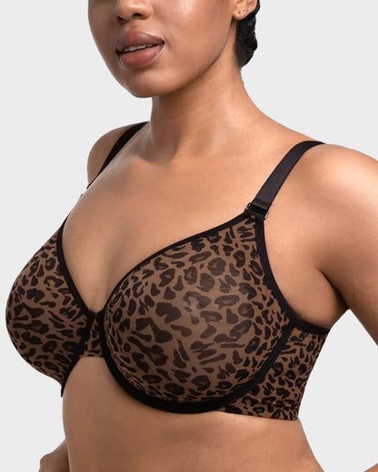 Sheer Zebra Mesh Unlined Underwire Bra