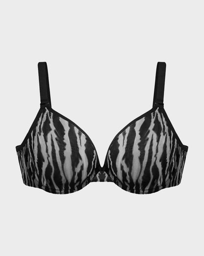 Sheer Zebra Mesh Unlined Underwire Bra