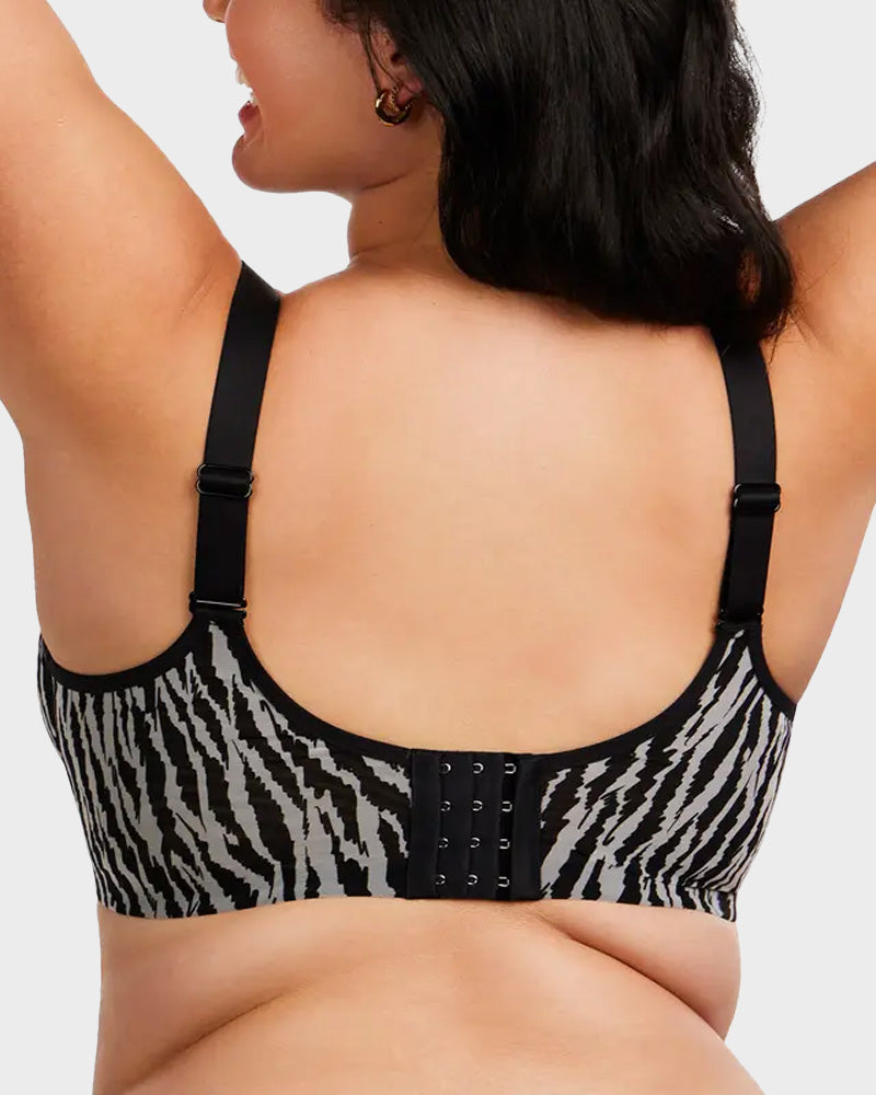 Sheer Zebra Mesh Unlined Underwire Bra