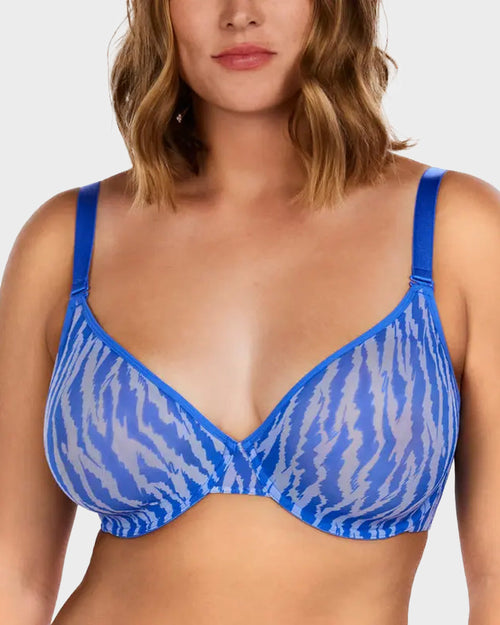 Sheer Zebra Mesh Unlined Underwire Bra