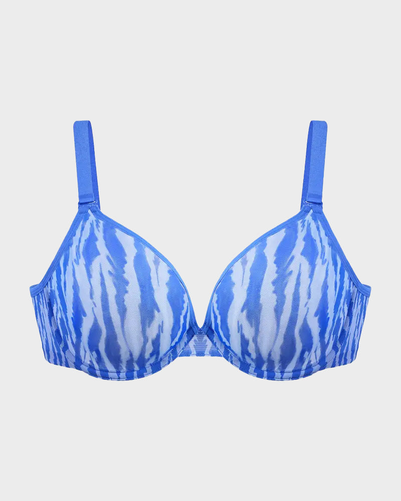 Sheer Zebra Mesh Unlined Underwire Bra