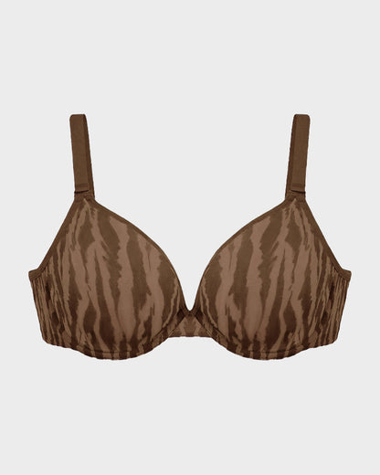Sheer Zebra Mesh Unlined Underwire Bra