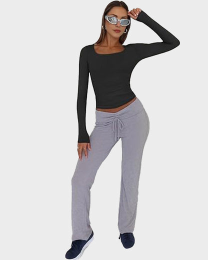 Slim-Fit Square-Neck Crop Top
