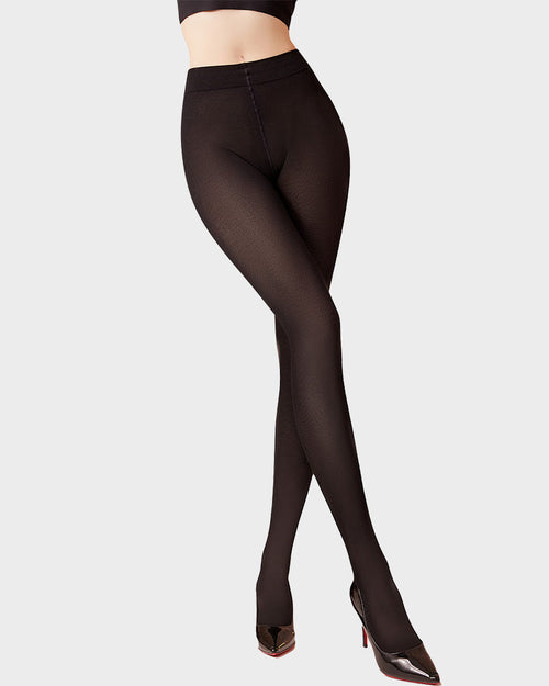 Slim Ribbed 120D Micro-Compression Sheer Tights
