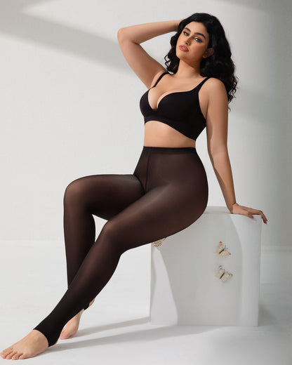 Slimming Semi-Sheer Black Tights