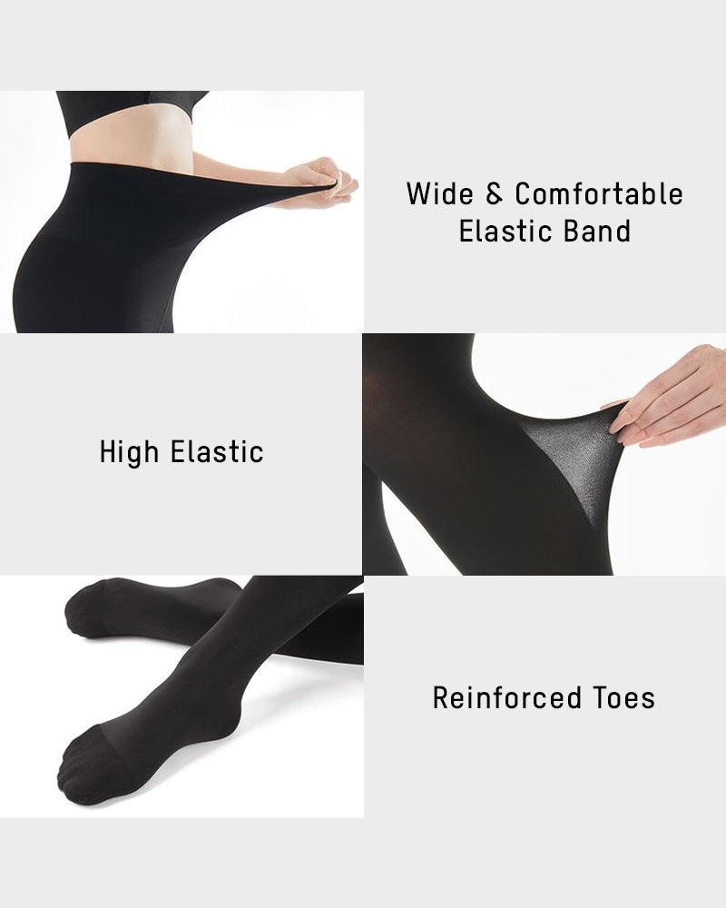 Slimming Semi-Sheer Black Tights