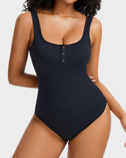 Snap Button Triangle Shaping Bodysuit