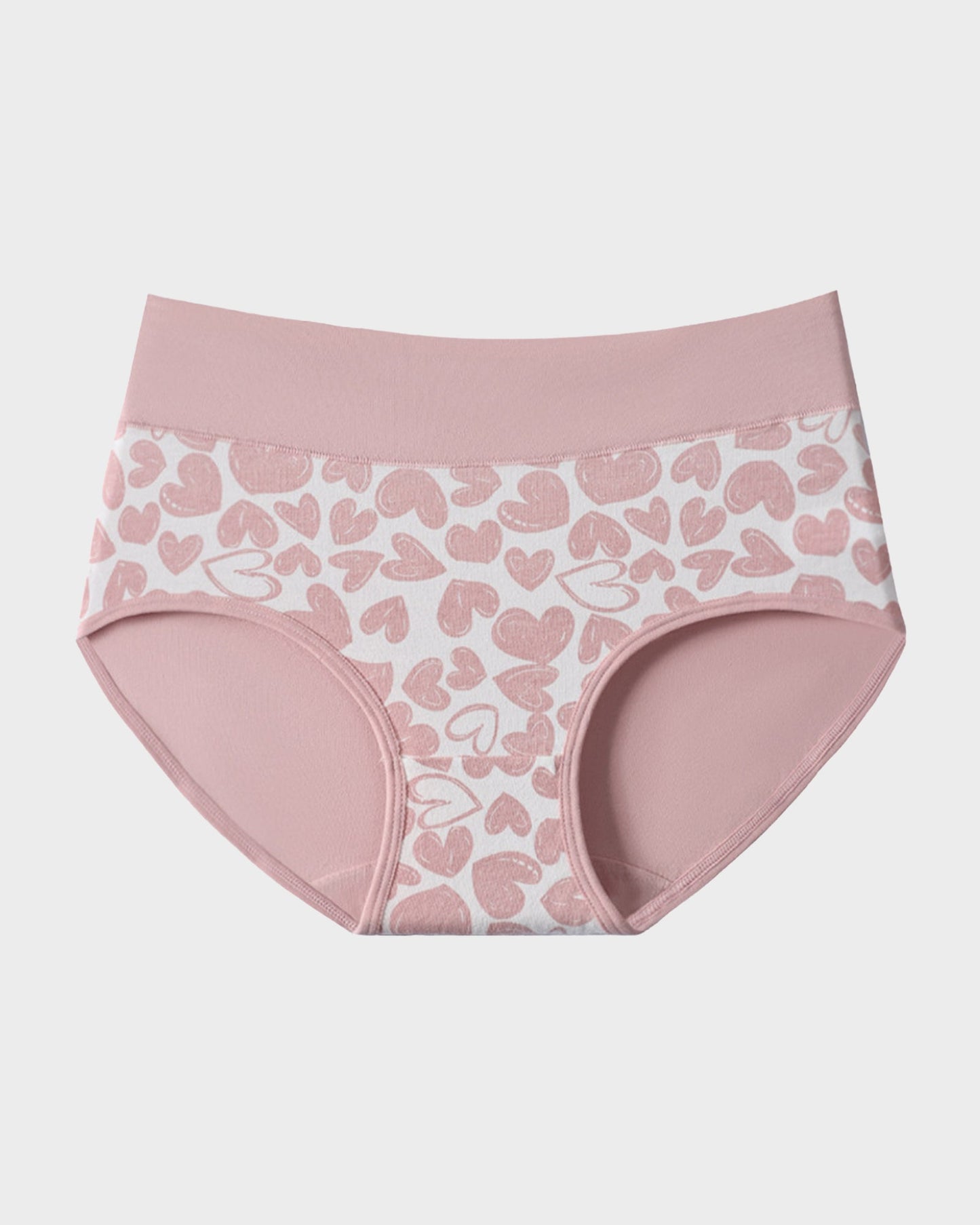 Soft Cotton Heart Print High-Waist Panties (6 Pack)