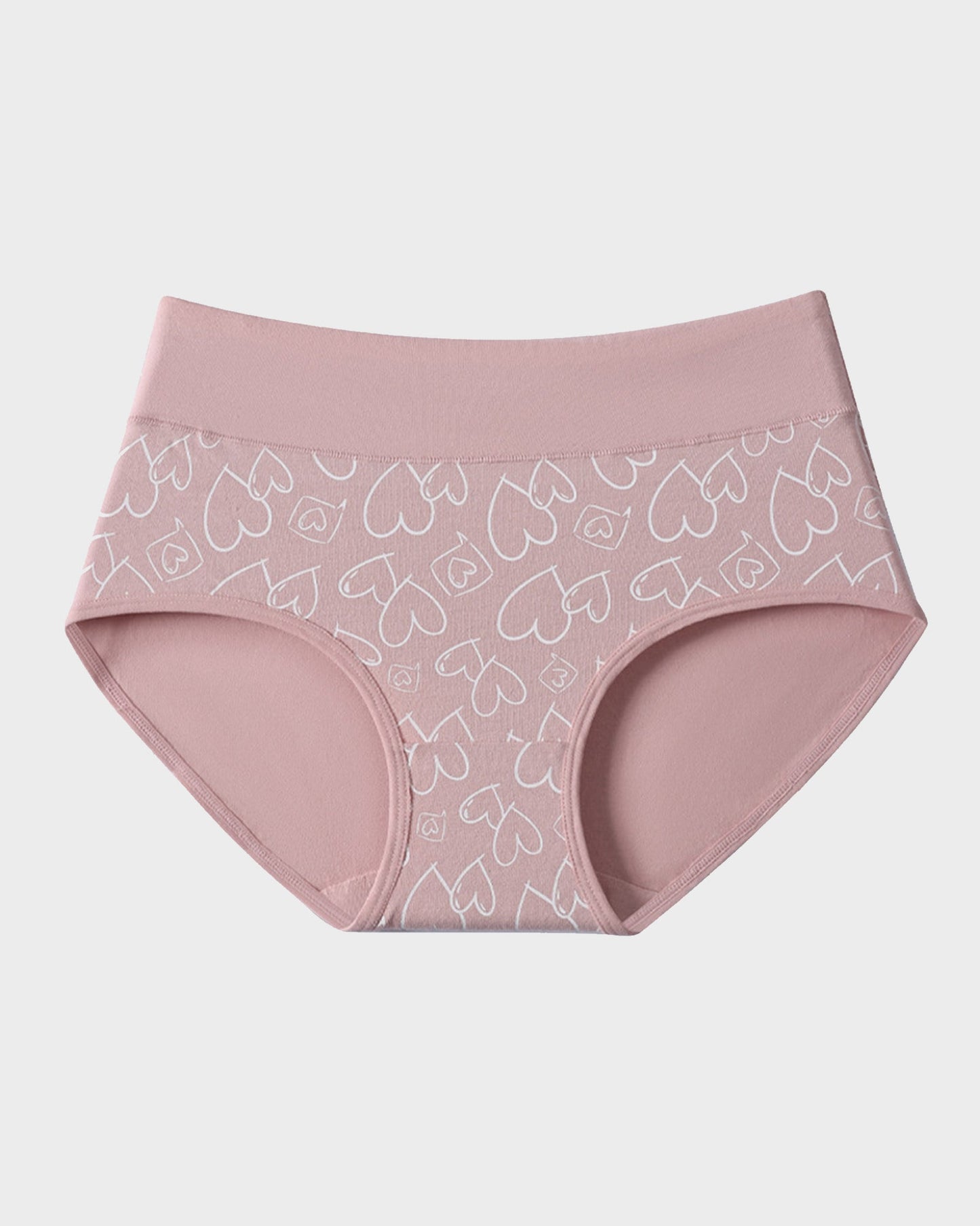 Soft Cotton Heart Print High-Waist Panties (6 Pack)