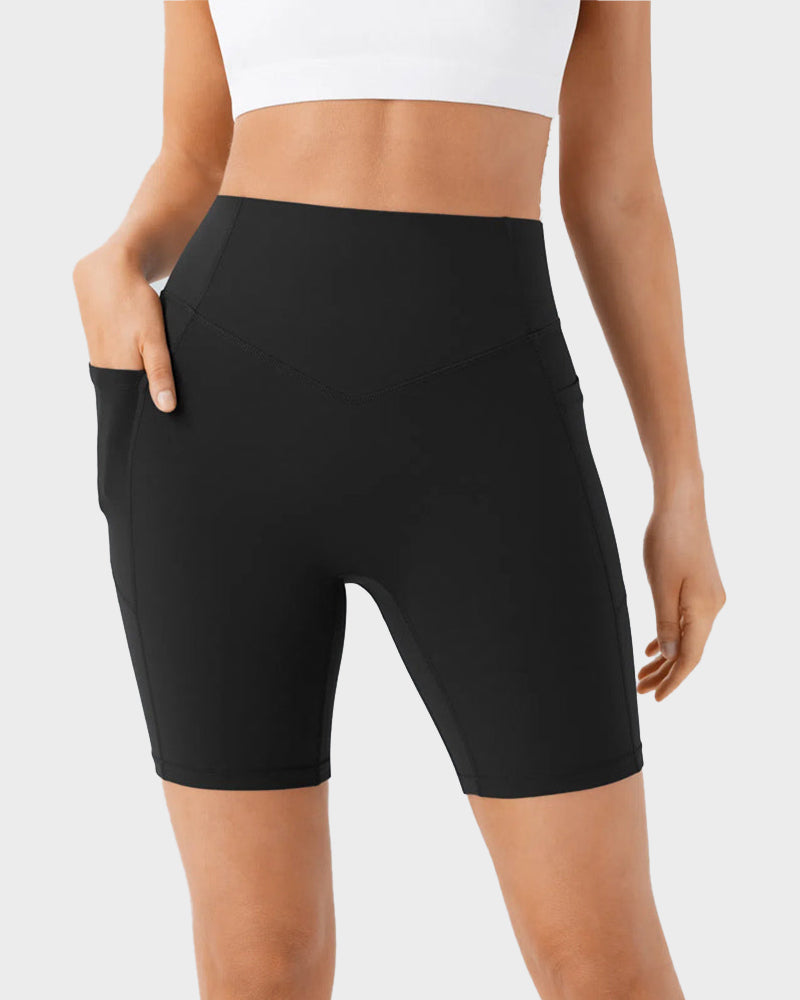 Tummy Control Butt-Lifting Training Shorts with Pockets – 7"