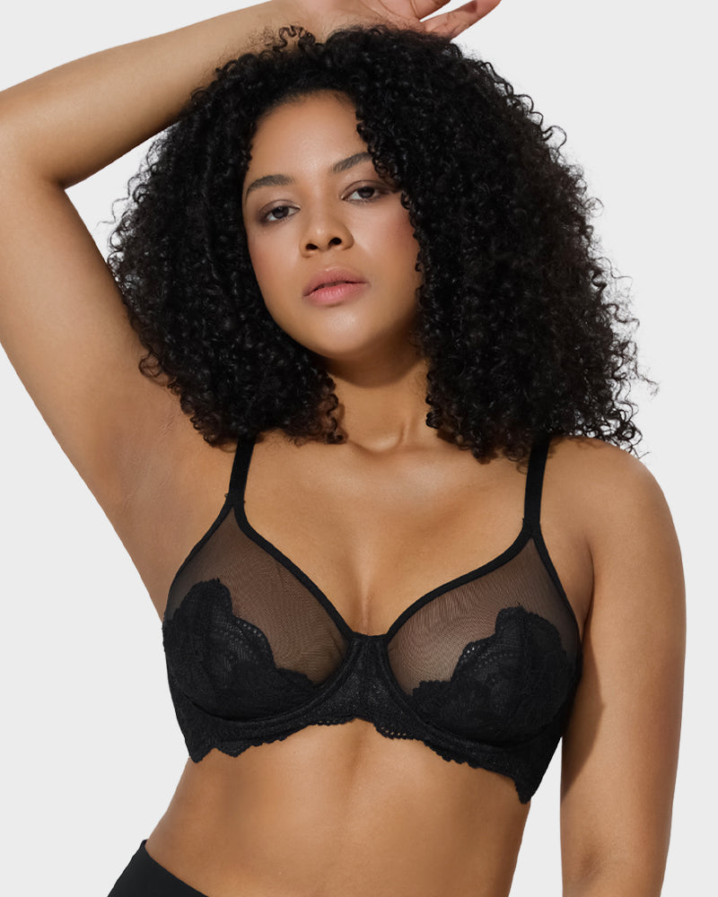 Full Coverage Lace Minimizer Bra-Purple