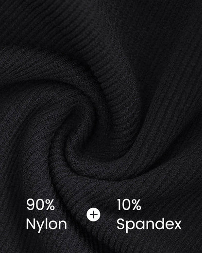 Body gainant côtelé à manches longues avec demi-fermeture éclair