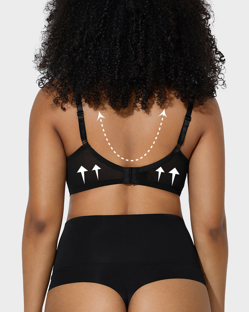 Full Coverage Lace Minimizer Bra-Purple