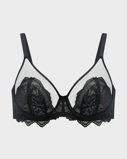 Full Coverage Lace Minimizer Bra-Purple