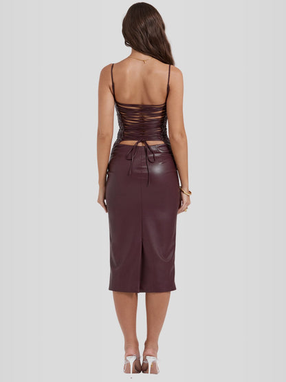 Vestido em Couro Helena