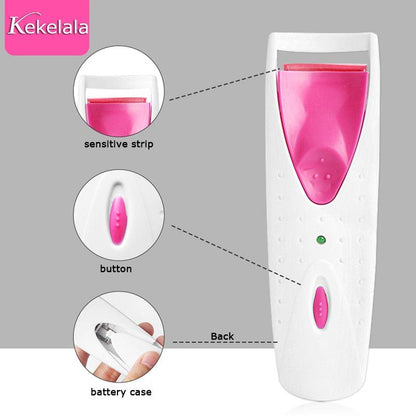 Kekelala elétrica aquecida cílios perm caneta modelador de longa duração cílios quente perming clipes ferramentas de maquiagem automática - Loja Pediu Levou