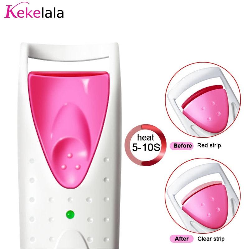 Kekelala elétrica aquecida cílios perm caneta modelador de longa duração cílios quente perming clipes ferramentas de maquiagem automática - Loja Pediu Levou