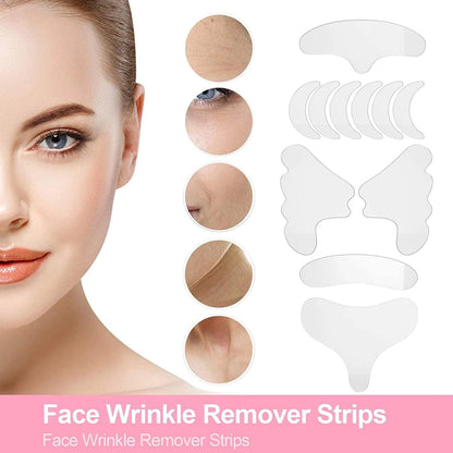 Adesivo facial de silicone removal, máscara ideal para remoção de rugas do rosto, testa, pescoço, olhos, aging e cuidados com a pele, ferramentas - Loja Pediu Levou
