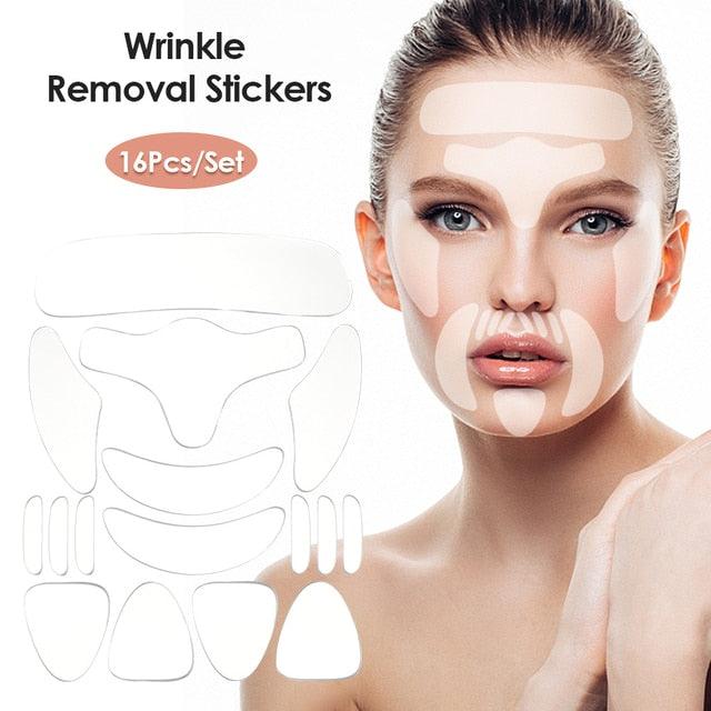 Adesivo facial de silicone removal, máscara ideal para remoção de rugas do rosto, testa, pescoço, olhos, aging e cuidados com a pele, ferramentas - Loja Pediu Levou
