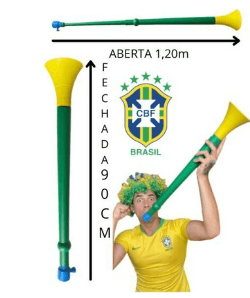 Corneta Vuvuzela Brasil Copa Do Mundo, Cornetão Brasil Diversos Modelos - Loja Pediu Levou